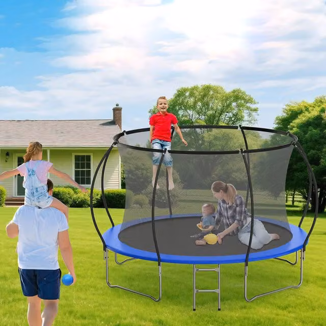GALACTICA Blue Mini Trampoline with Safety Net, 36 cm
