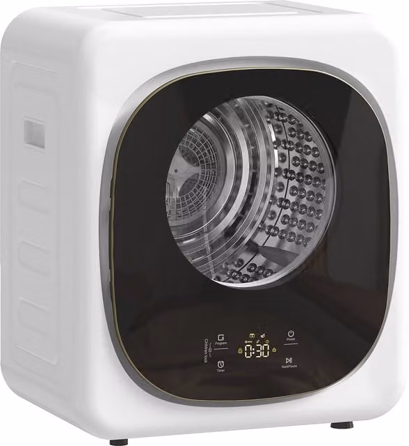 HOMCOM 4kg Vented Front Loading Tumble Dryer with 5 Drying Modes and Smart Sensor, White