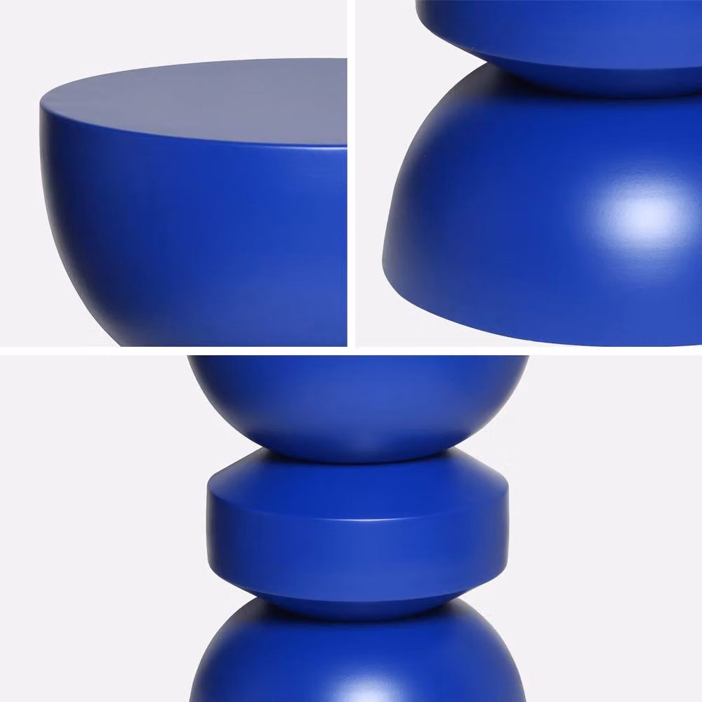 sweeek Blue Metal Side Table and Nightstand with Round Top – 2