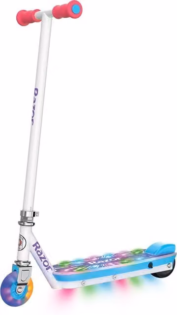 Razor Electric Party Pop Scooter with LED Light Up Deck and Wheels in White
