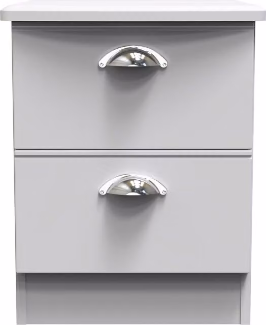 Albert 2 Drawer Bedside Cabinet in Grey – 1