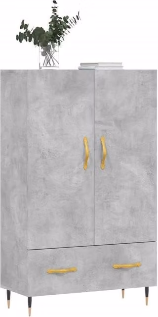 Berkfield Home Modern Highboard in Concrete Grey, W/D/H: 69.5 x 31 x 115 cm