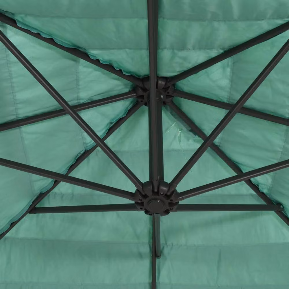 Berkfield Home Green Garden Parasol with Steel Pole, W/D/H: 223 x 223 x 213 cm – 4