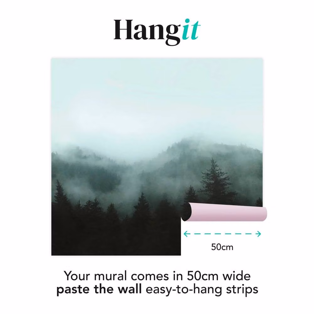 Superfresco Easy Misty Landscape Teal Print Mural in Blue, W: 300 cm, H: 280 cm – 3
