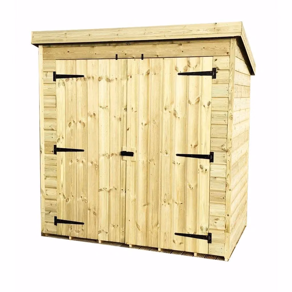Marlborough Pressure Treated Pent Garden Shed with Double Doors in Natural – 2