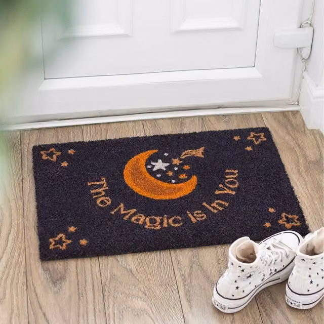 Kingsbury Gifts The Magic is in You Coir Doormat, Purple and Black, W: 60 cm, D: 40 cm