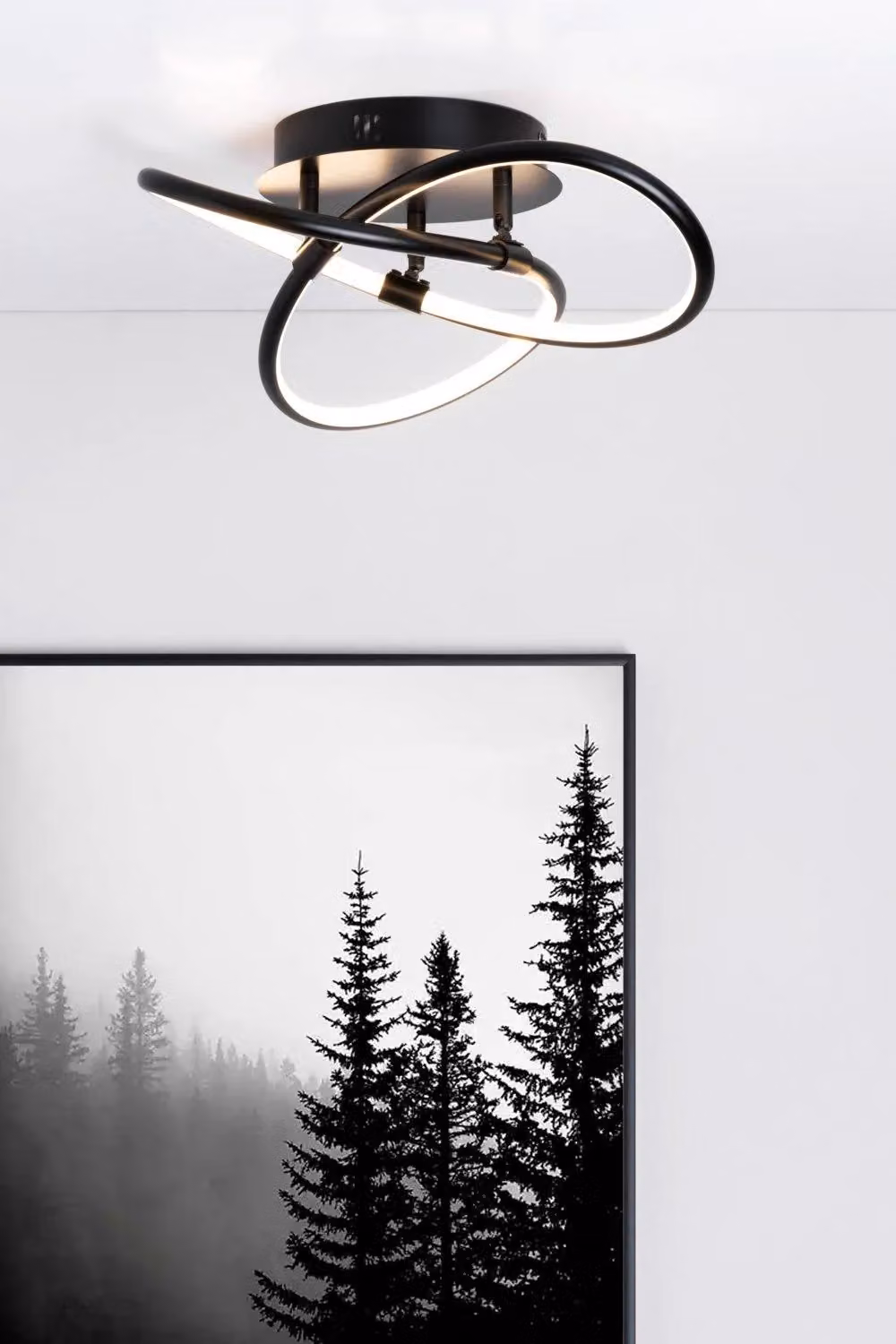 BHS Lighting Eero LED Flush Ceiling Light in Black – 3