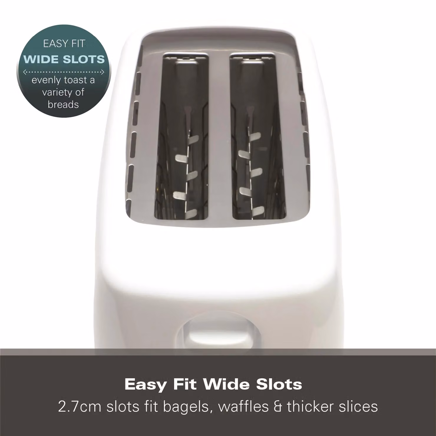Hamilton Beach Essential 2 Slice Plastic Toaster in White with Cable Storage – 3