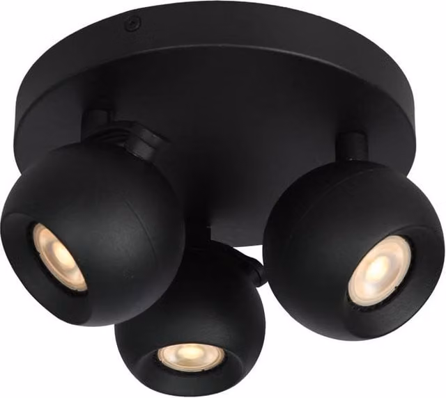 Netlighting Lafin Modern Black Metal Ceiling Spotlight Cluster with 3x GU10 Sockets