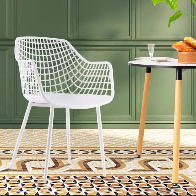 Costway Set of 4 Modern White Dining Chairs
