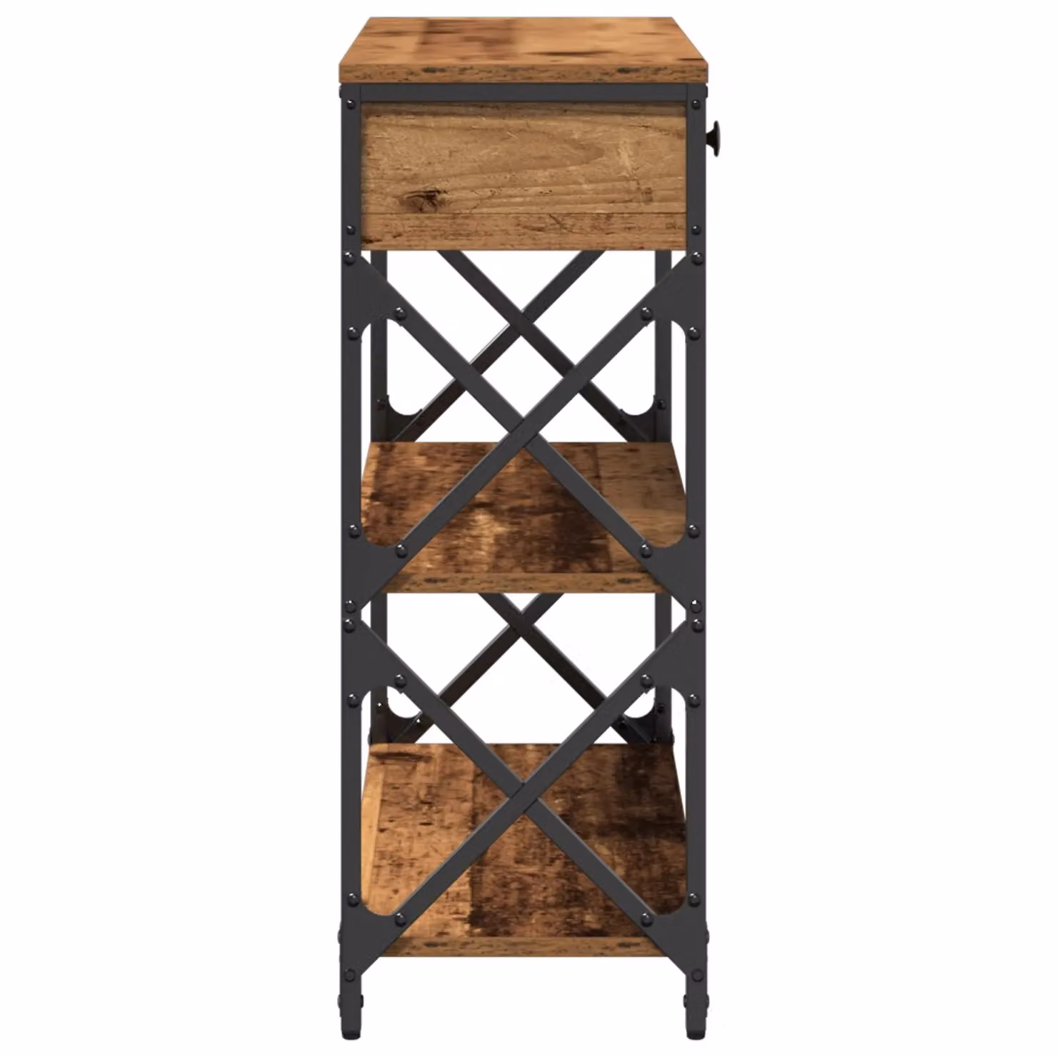Berkfield Home Industrial Console Table in Brown, W/D/H: 75 x 28 x 75 cm – 4