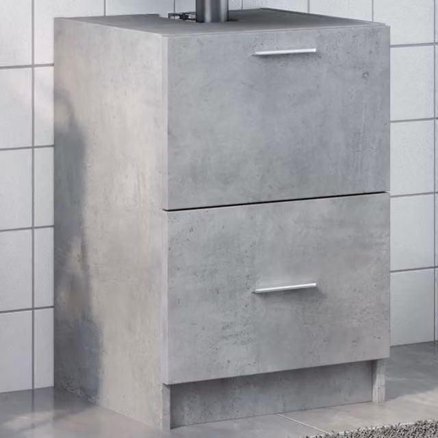 Berkfield Home Sink Cabinet in Concrete Grey, W/D/H: 40 x 37 x 59 cm