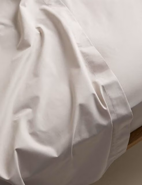 M&S Body Sensor Cooling Cotton Flat Sheet, Silver Grey, W: 90 cm x L: 190 cm