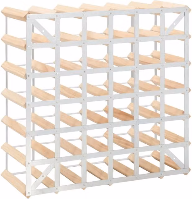 Berkfield Home Modern Wall Mounted Wine Rack for 42 Bottles, Solid Pinewood in Beige