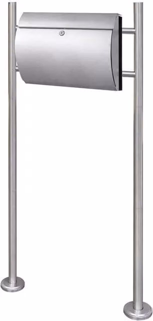Berkfield Home Stainless Steel Mailbox on Stand in Silver