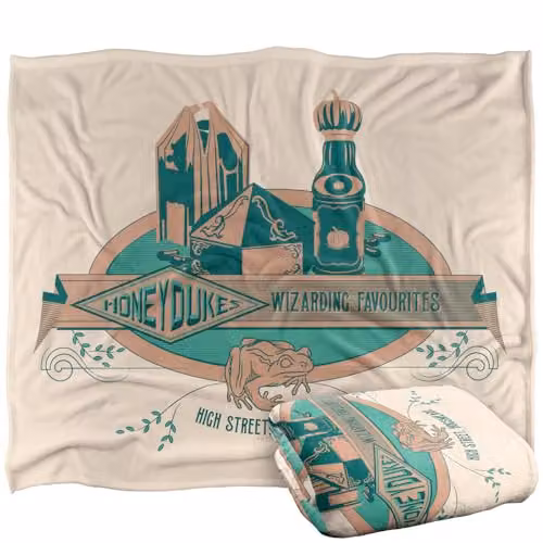 Warner Bros. Harry Potter Honeydukes Super Soft Silky Touch Fleece Throw Blanket, Multicolour, W: 127.0 cm, H: 152.4 cm