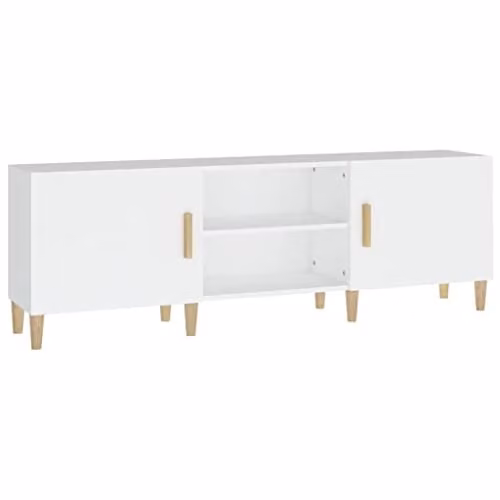 vidaXL Modern White TV Cabinet in Engineered Wood, W: 150 cm, D: 30 cm, H: 50 cm