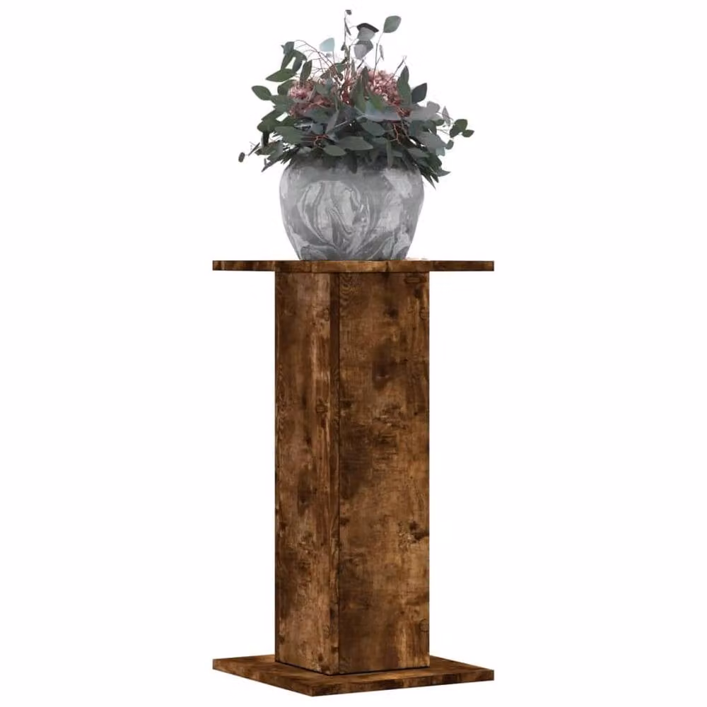 Berkfield Home Set of 2 Smoked Oak Plant Stands in Brown, W/D/H: 30 x 30 x 60 cm – 2