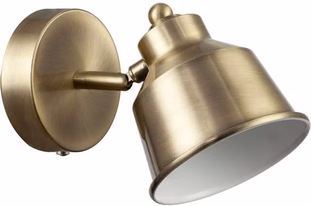 Happy Homewares Modern Wireless Rechargeable Dimmable LED Spot Wall Light in Gold/Brass – 1