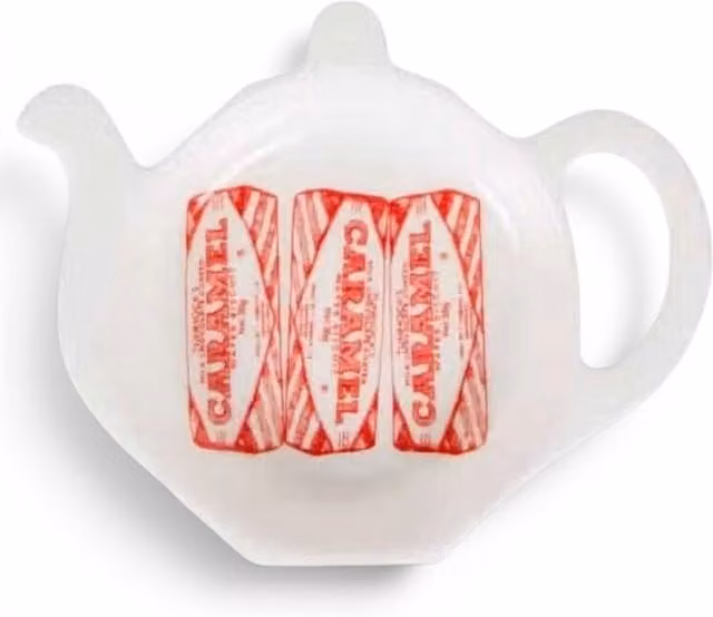 Emma Bridgewater Tunnock's Caramel Wafer Biscuit Tea Bag Tidy in Red and White