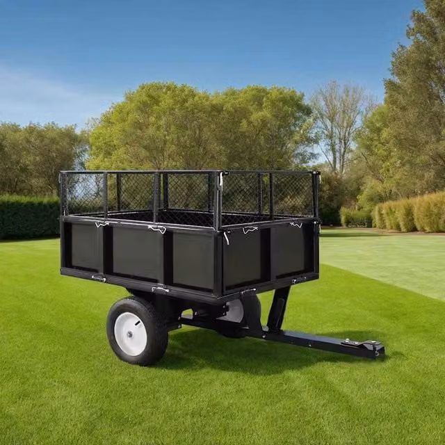 Berkfield Home Tipping Trailer for Lawn Mower with 300 kg Load Capacity in Black and Multicolour