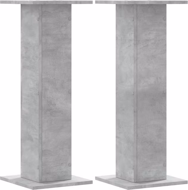 Berkfield Home Set of 2 Modern Plant Stands in Concrete Grey, Engineered Wood, W/D/H: 30 x 30 x 80 cm – 1