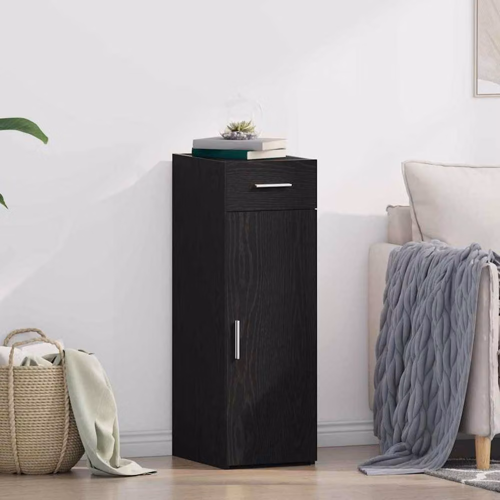 Berkfield Home Black Oak Sideboard in Engineered Wood, W/D/H: 93 x 42 x 30.5 cm – 2