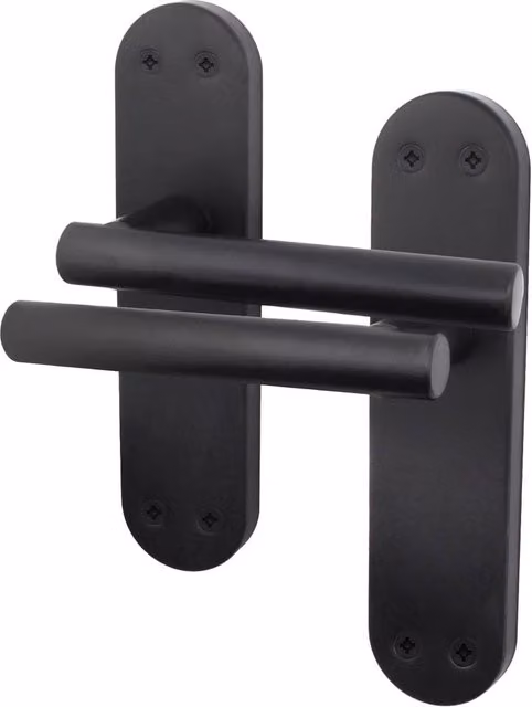 AFIT Matt Black T-Bar Door Handles with Backplate, Internal, 1 Pair, W/D/H: 15 x 15 x 1.5 cm