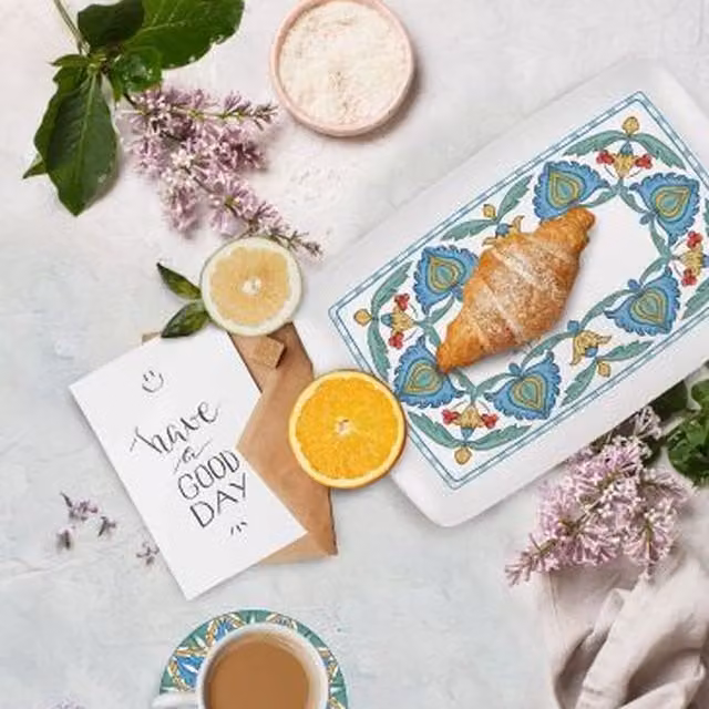 The Mia UK Limoncello Series Multicolour Stoneware Rectangular Platter