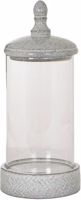 KDMD Sona Large White Hurricane Lantern with Lid and Glass Pillar Candle Display