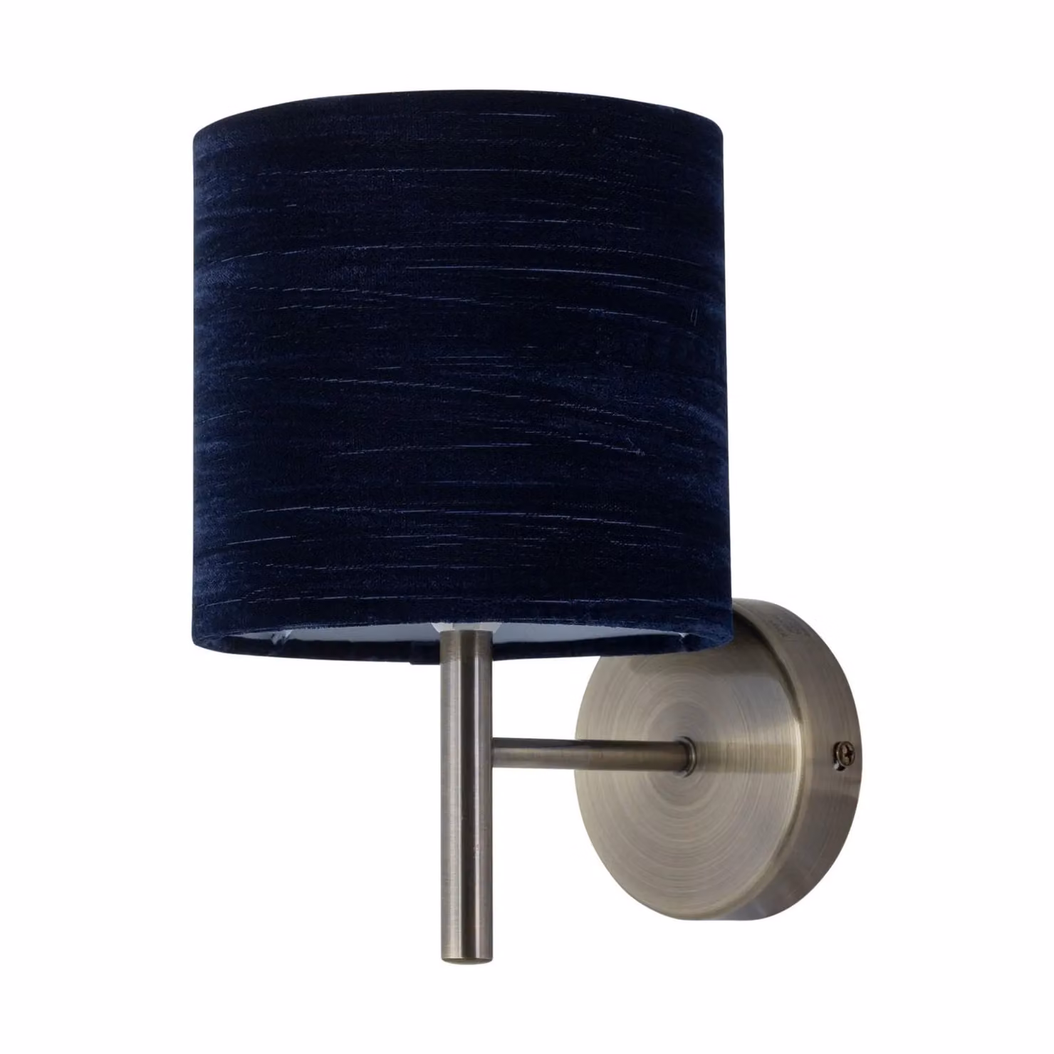 First Choice Lighting Brea Set of 2 Antique Brass Wall Lights with Blue Fabric Shades – 2