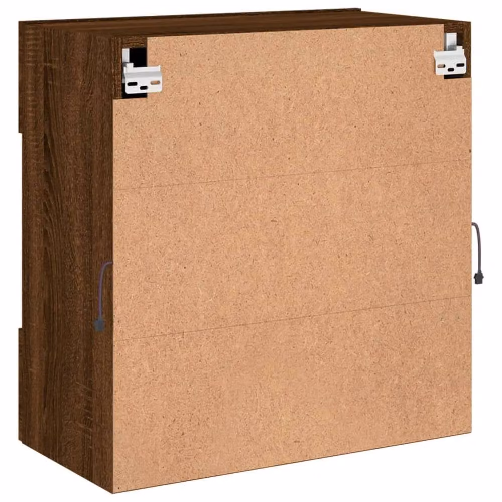 Berkfield Home TV Wall Cabinet with LED Lights in Brown Oak, W: 58.5 cm, D: 30 cm, H: 60.5 cm – 5