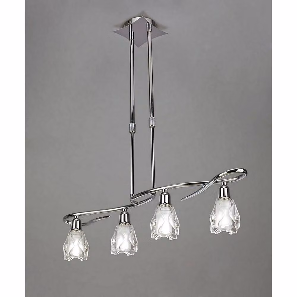 Netlighting Amel Telescopic 4 Light Bar Ceiling Light in Polished Chrome and Silver – 2