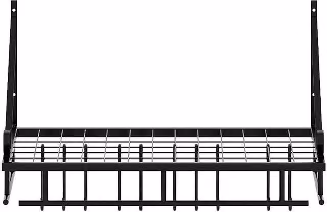 Kelvenix Black Matt Metal and Glass Wall Mounted Kitchen Storage Rack W: 60 cm, H: 25 cm – 1