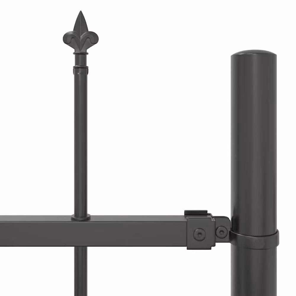 Berkfield Home Garden Steel Fence with Spear Top in Grey – 3