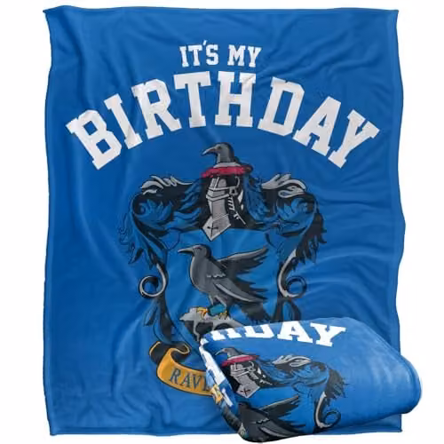 Warner Bros. Harry Potter Ravenclaw Birthday Super Soft Fleece Throw Blanket, Multicolour, W: 127 cm x D: 152.4 cm
