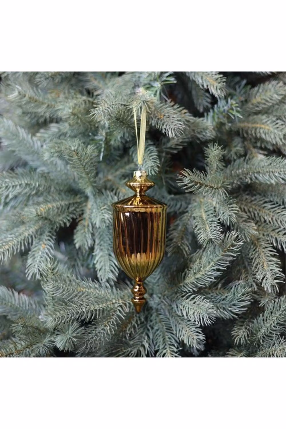 KDMD Antique Gold and White Glass Lantern Finials, 2 Pack, Height: 21 cm – 2