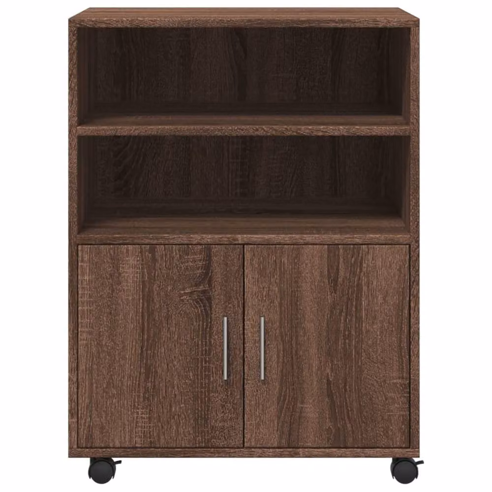 Berkfield Home Modern Rolling Cabinet in Brown Oak, W/D/H: 60 x 48 x 81 cm – 4