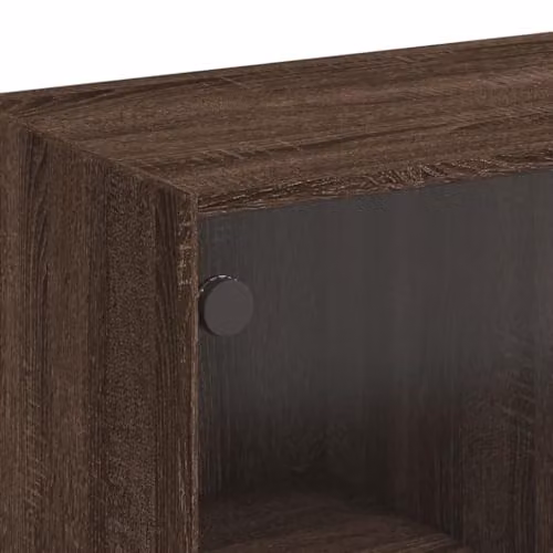 vidaXL Modern Highboard with Hinged Doors in Brown Oak, W/D/H: 68 x 37 x 109 cm – 4