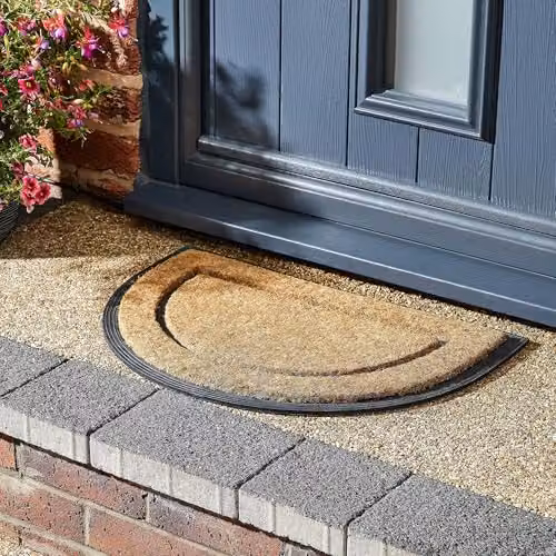 Esselle Chadderton Mud Stopper Natural Coir and Rubber Outdoor Door Mat, W/D/H: 60 x 40 x 0.1 cm