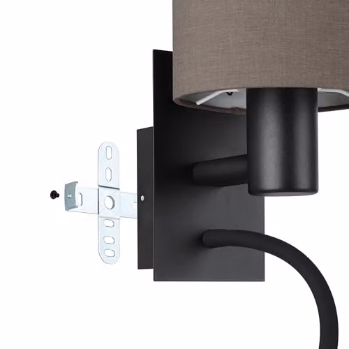 Eglo Pasteri LED wall light with adjustable reading light in black and beige – 3