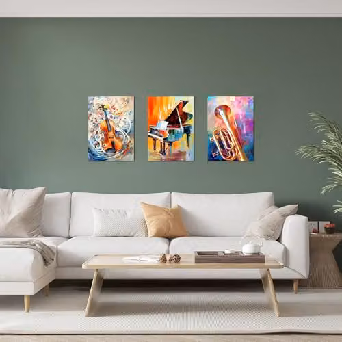 Simpa 3 Panel Abstract Nature Canvas Wall Art in Multicolour, W/H: 60 x 40 cm – 4
