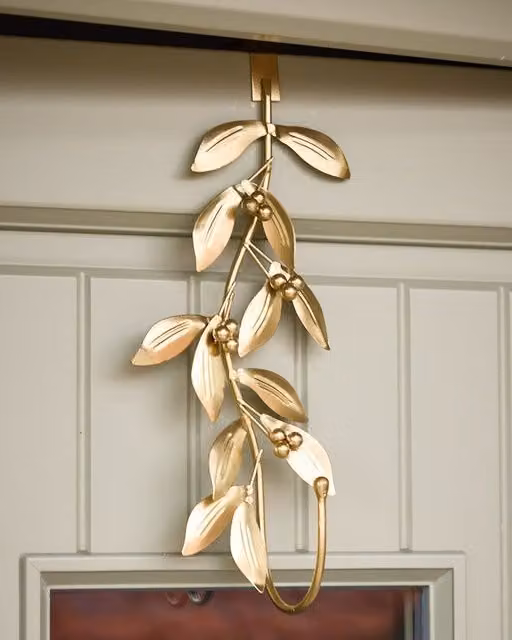 Dibor Gold Finish Olive Over Door Christmas Wreath Hanger Hook – 1