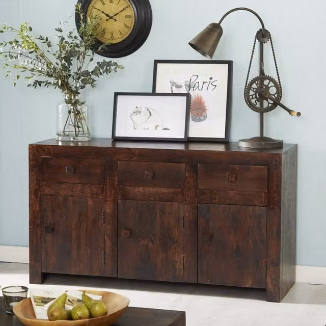 IH Design Toko 3 Door Large Sideboard in Brown Mango Wood
