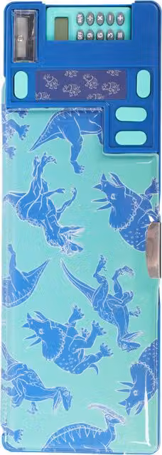 i-doodle Blue Dinosaur Pop Out Zip Pencil Case