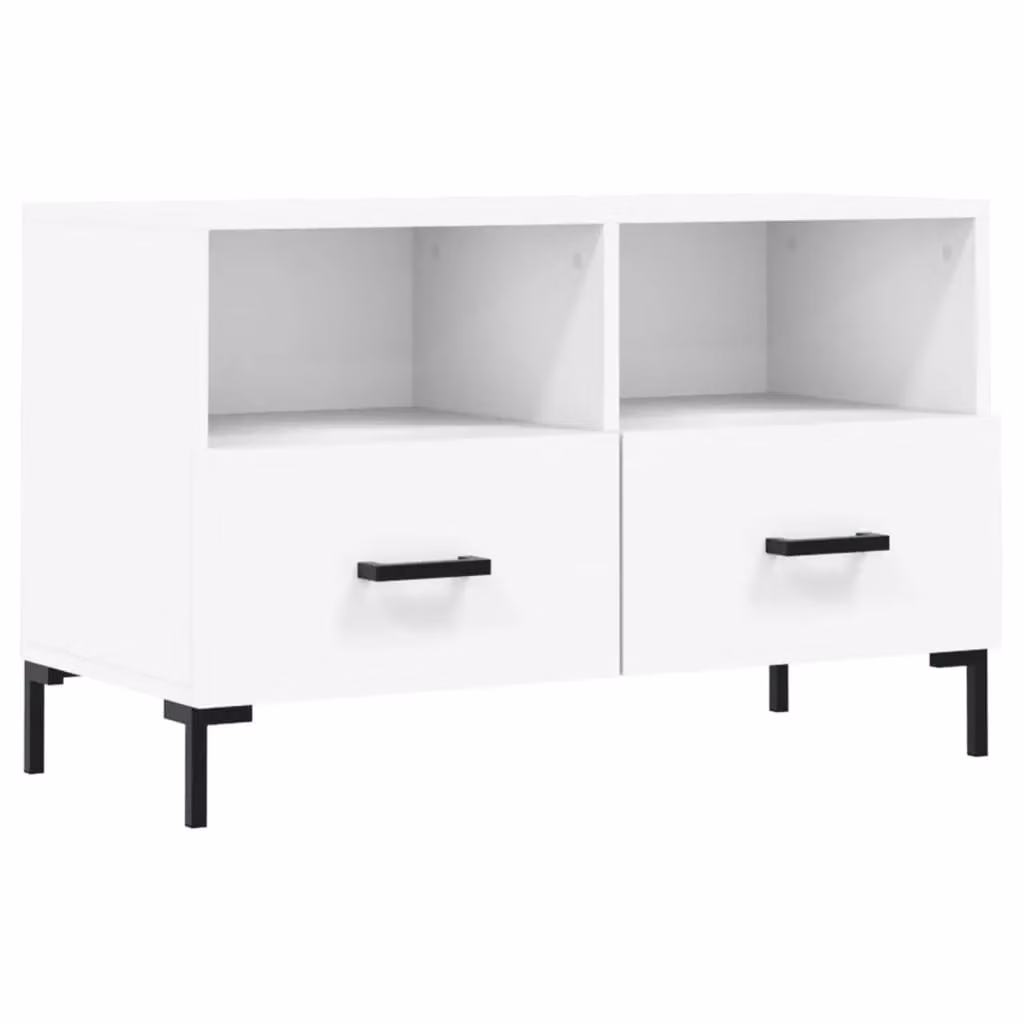 Berkfield Home Modern White TV Cabinet W: 80 cm, D: 36 cm, H: 50 cm – 2