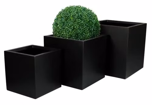 Primrose Fibreglass Cube Planter in Matte Black W/D/H: 60 x 60 x 60 cm – 1