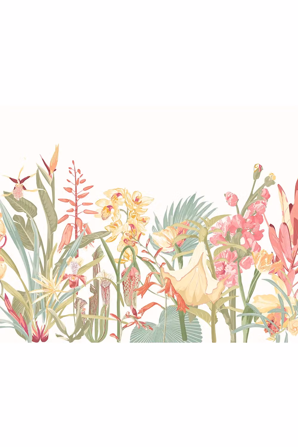Origin Murals Tropical Foliage Multicolour Floral Wall Mural, W: 300 cm, H: 240 cm – 2