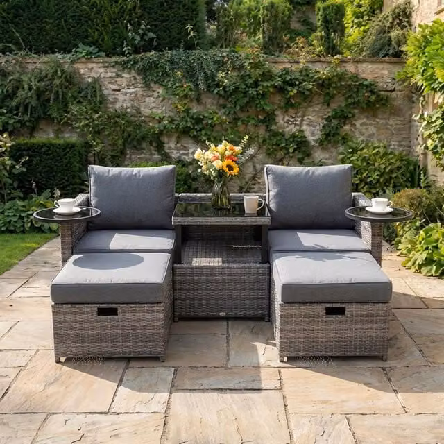 Malay Modern Grey Rattan Transformer Patio Set