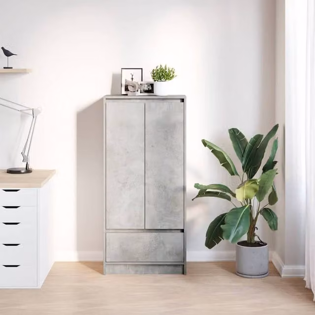 Berkfield Home Durable Cabinet with Drawers and Shelves, Concrete Grey, W/D/H: 55.5 x 34 x 119.5 cm
